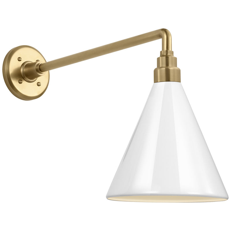 Visual Comfort Signature TOB 2812HAB/S10-WHT LED Barn Light, Hand-Rubbed Antique Brass