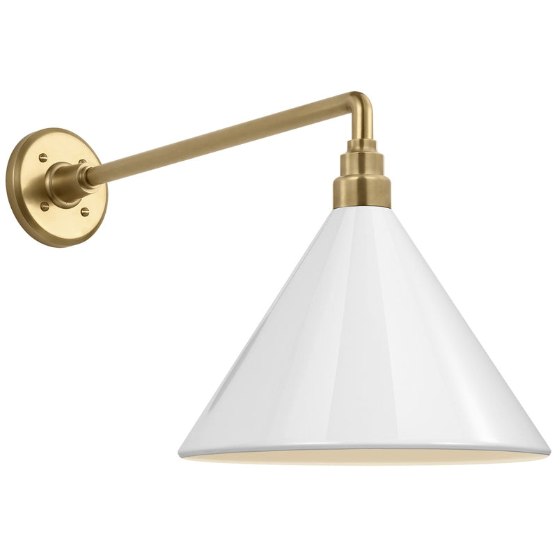 Visual Comfort Signature TOB 2812HAB/S11-WHT LED Barn Light, Hand-Rubbed Antique Brass