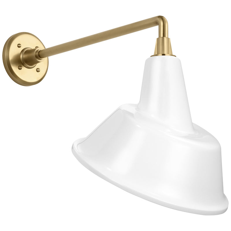 Visual Comfort Signature TOB 2812HAB/S3-WHT LED Barn Light, Hand-Rubbed Antique Brass