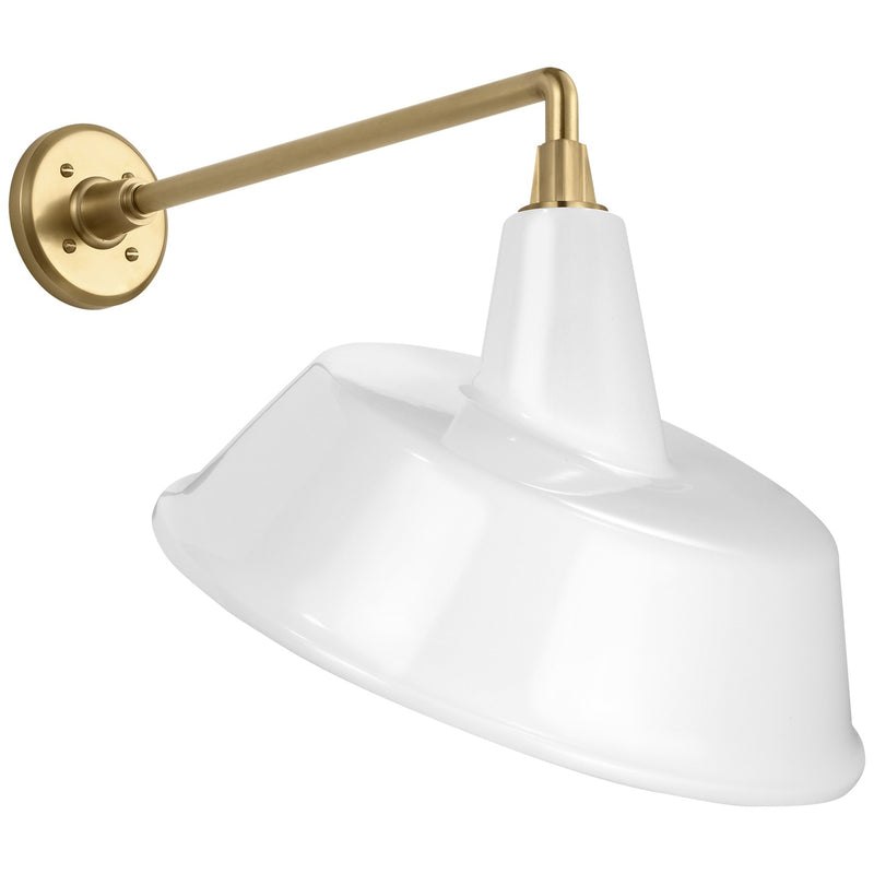 Visual Comfort Signature TOB 2812HAB/S4-WHT LED Barn Light, Hand-Rubbed Antique Brass