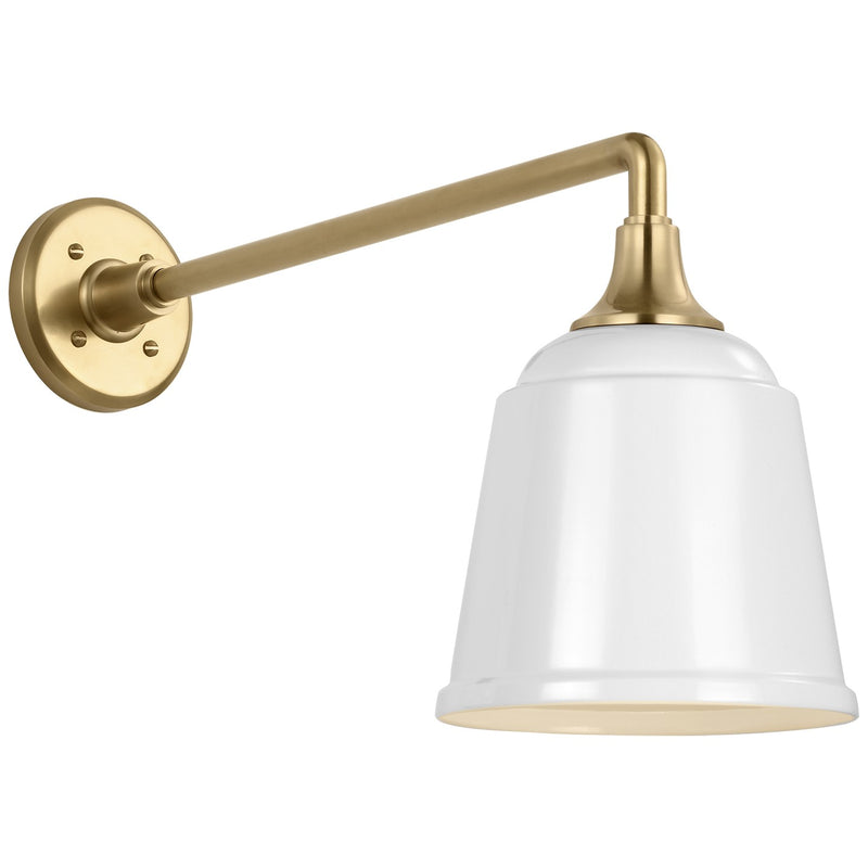 Visual Comfort Signature TOB 2812HAB/S5-WHT LED Barn Light, Hand-Rubbed Antique Brass