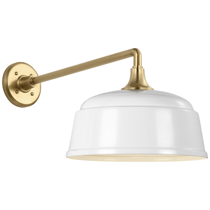Visual Comfort Signature TOB 2812HAB/S6-WHT LED Barn Light, Hand-Rubbed Antique Brass