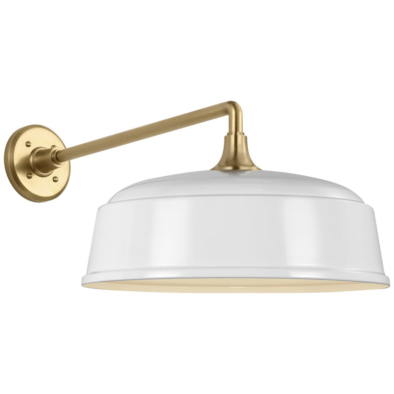 Visual Comfort Signature TOB 2812HAB/S7-WHT LED Barn Light, Hand-Rubbed Antique Brass