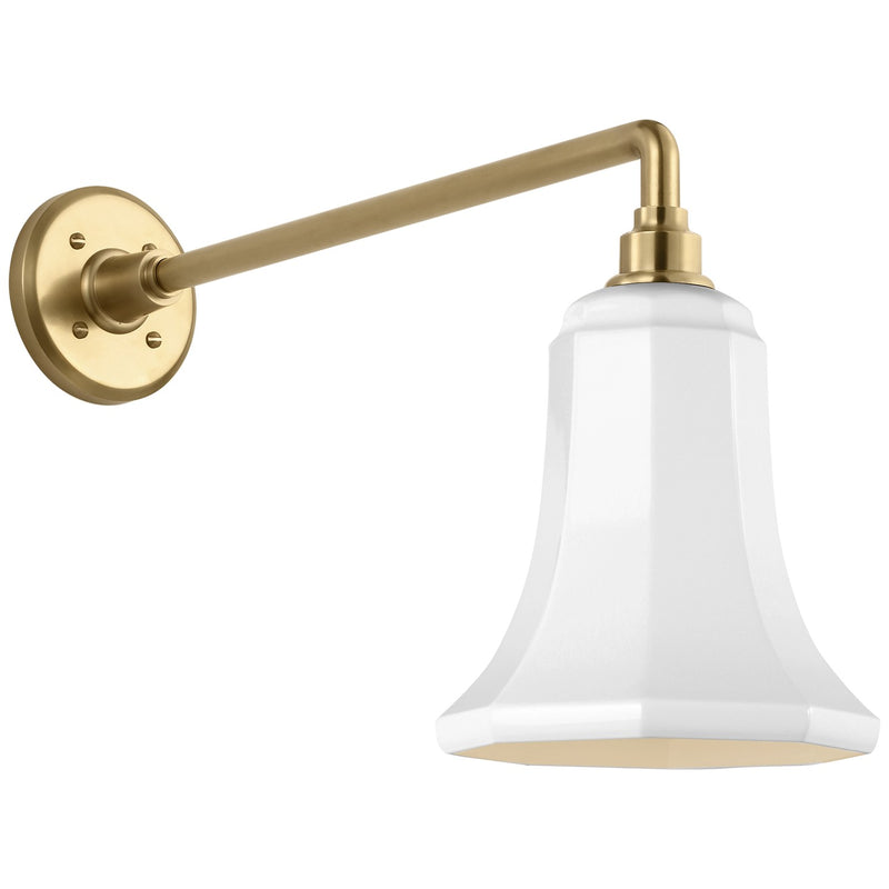 Visual Comfort Signature TOB 2812HAB/S8-WHT LED Barn Light, Hand-Rubbed Antique Brass