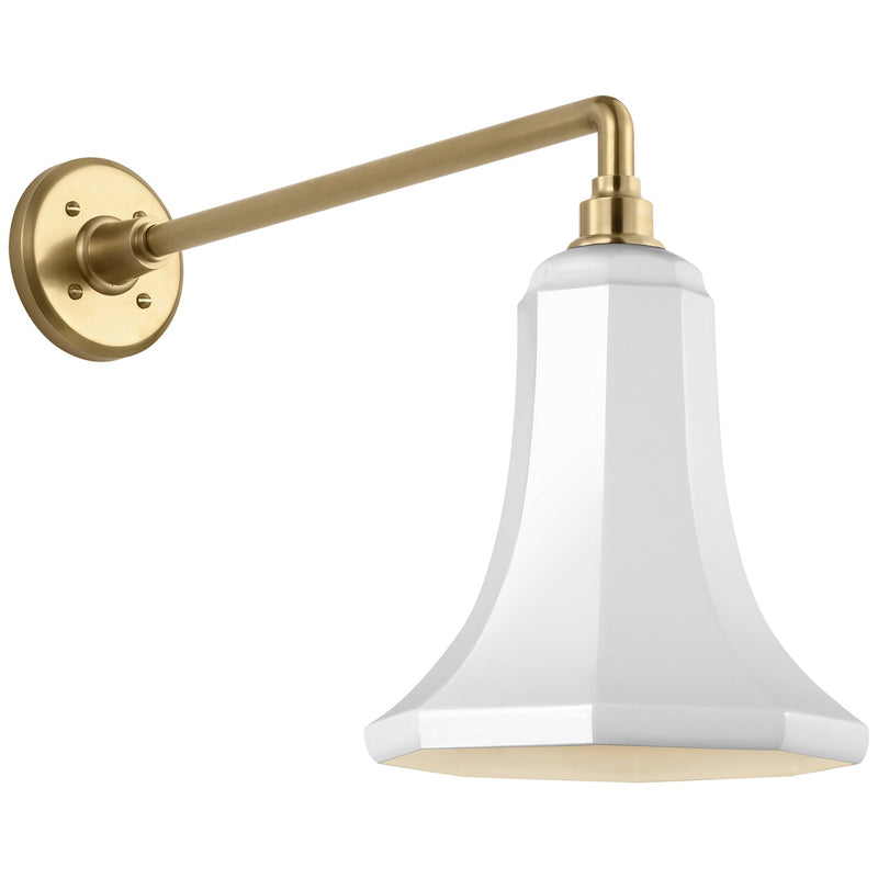 Visual Comfort Signature TOB 2812HAB/S9-WHT LED Barn Light, Hand-Rubbed Antique Brass