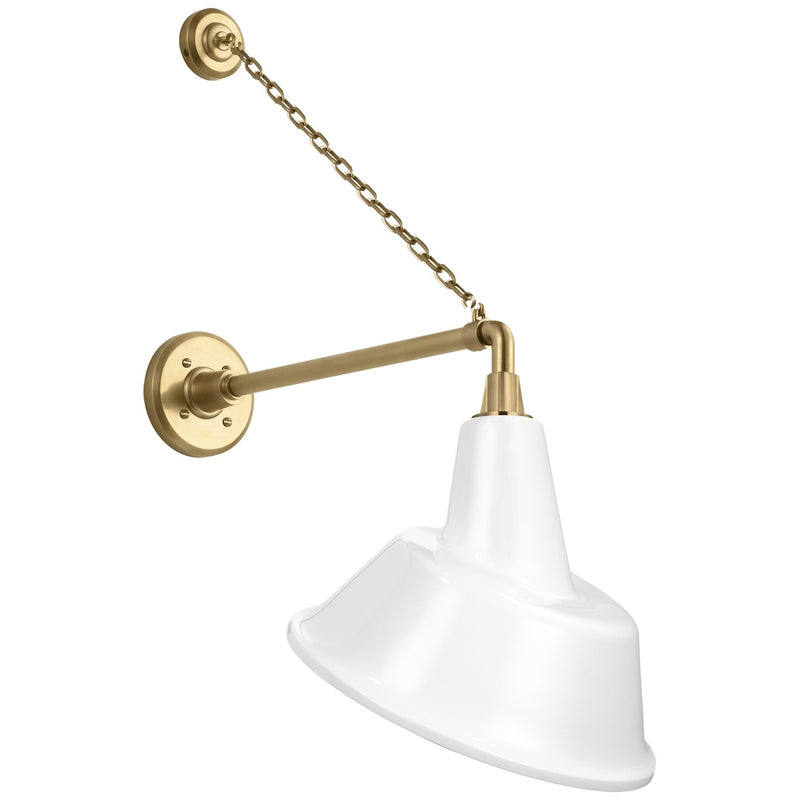 Visual Comfort Signature TOB 2813HAB/S3-WHT LED Barn Light, Hand-Rubbed Antique Brass