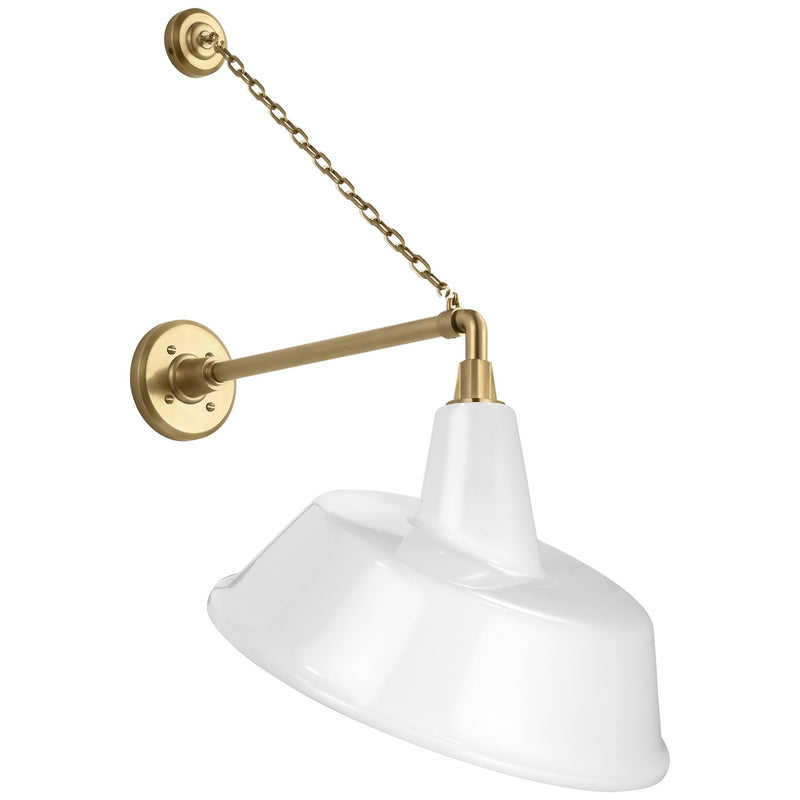 Visual Comfort Signature TOB 2813HAB/S4-WHT LED Barn Light, Hand-Rubbed Antique Brass