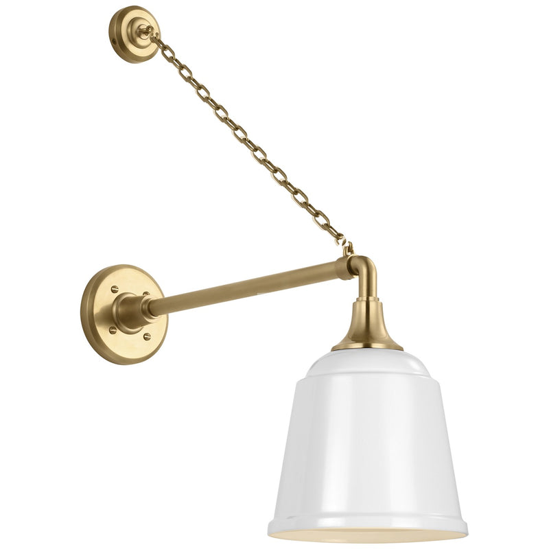 Visual Comfort Signature TOB 2813HAB/S5-WHT LED Barn Light, Hand-Rubbed Antique Brass