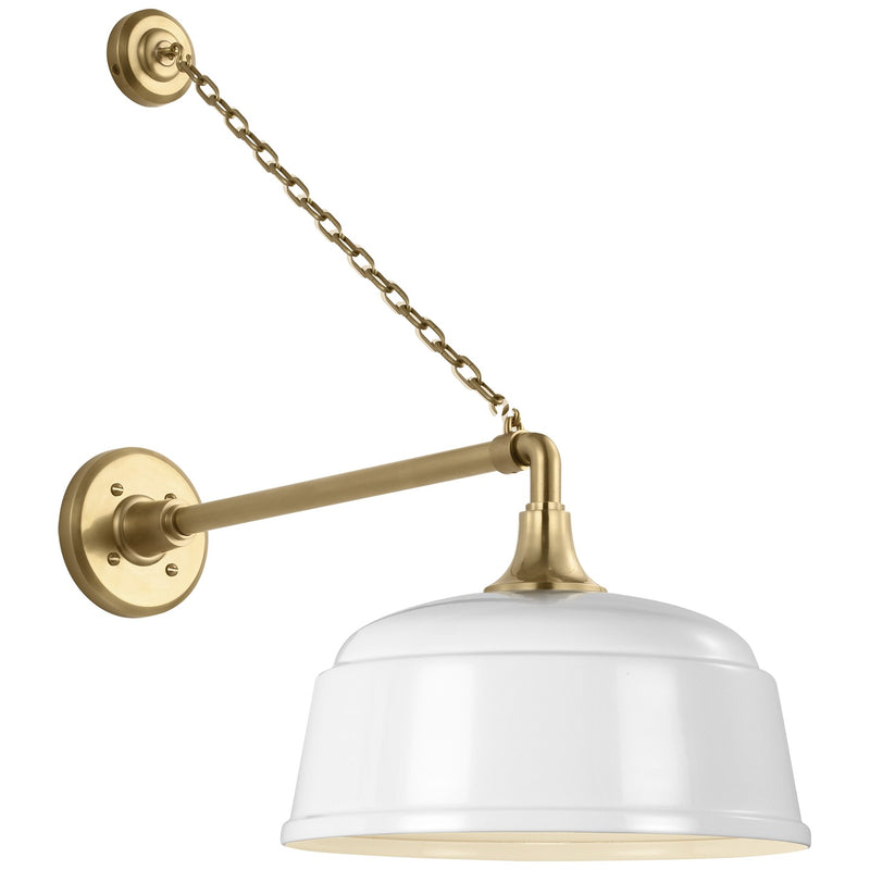Visual Comfort Signature TOB 2813HAB/S6-WHT LED Barn Light, Hand-Rubbed Antique Brass