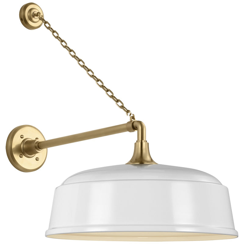 Visual Comfort Signature TOB 2813HAB/S7-WHT LED Barn Light, Hand-Rubbed Antique Brass