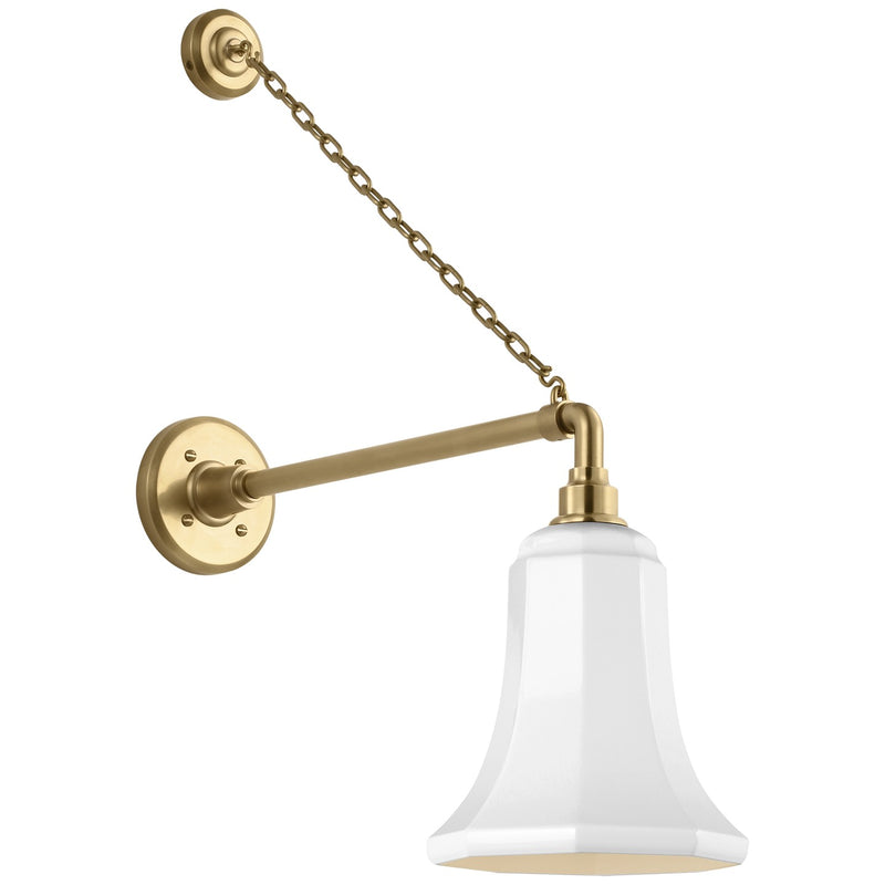 Visual Comfort Signature TOB 2813HAB/S8-WHT LED Barn Light, Hand-Rubbed Antique Brass