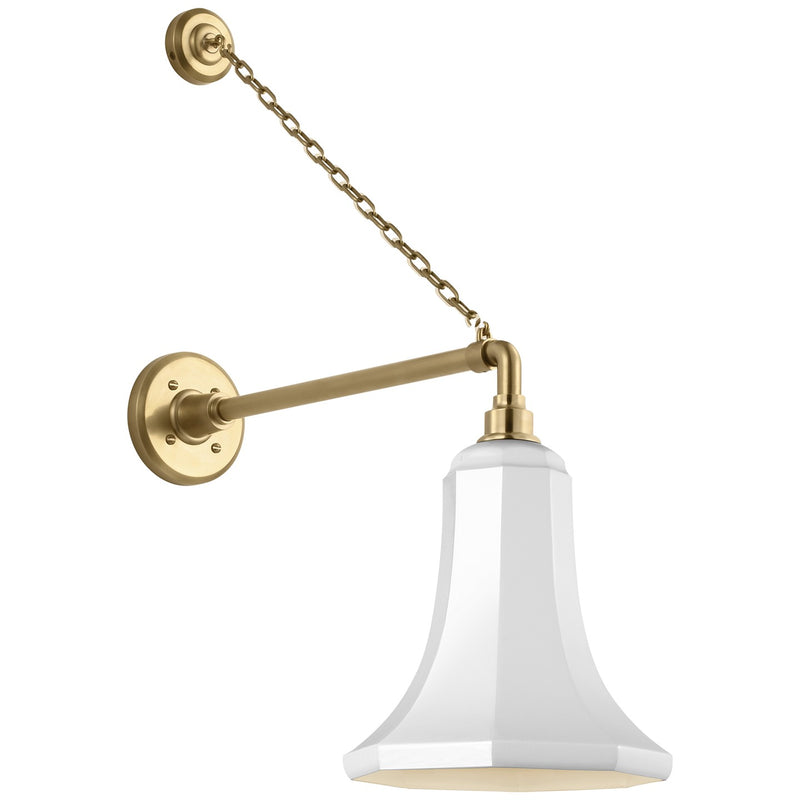 Visual Comfort Signature TOB 2813HAB/S9-WHT LED Barn Light, Hand-Rubbed Antique Brass