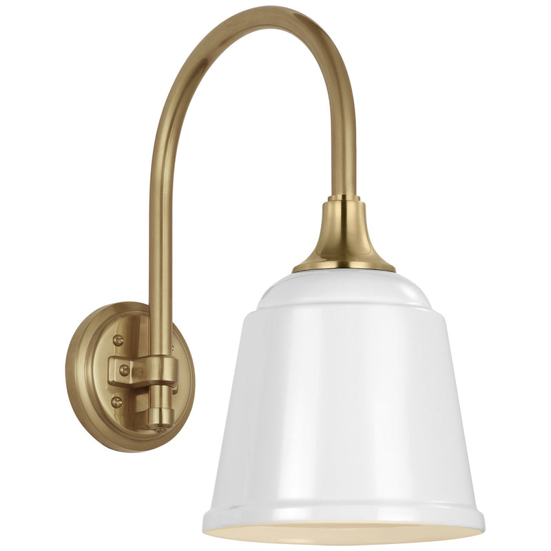 Visual Comfort Signature TOB 2814HAB/S5-WHT LED Barn Light, Hand-Rubbed Antique Brass