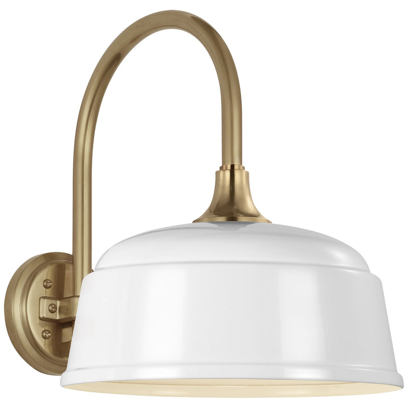 Visual Comfort Signature TOB 2814HAB/S6-WHT LED Barn Light, Hand-Rubbed Antique Brass