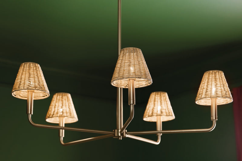 Kichler 52731CPZ Five Light Chandelier, Champagne Bronze
