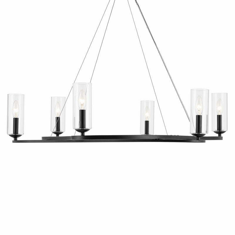 Kichler 52771BK Six Light Chandelier, Black