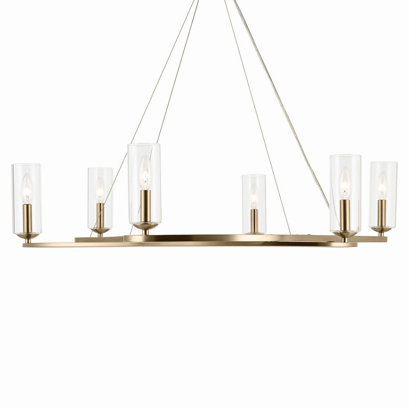 Kichler 52771CPZ Six Light Chandelier, Champagne Bronze