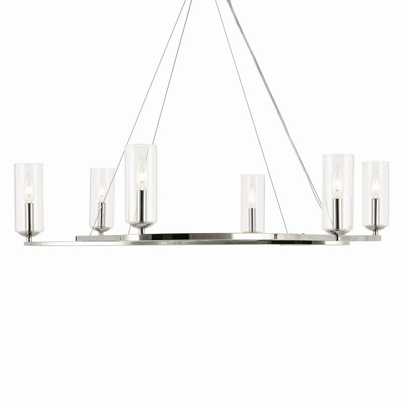 Kichler 52771PN Six Light Chandelier, Polished Nickel