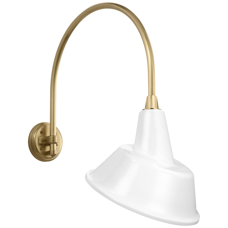 Visual Comfort Signature TOB 2815HAB/S3-WHT LED Barn Light, Hand-Rubbed Antique Brass