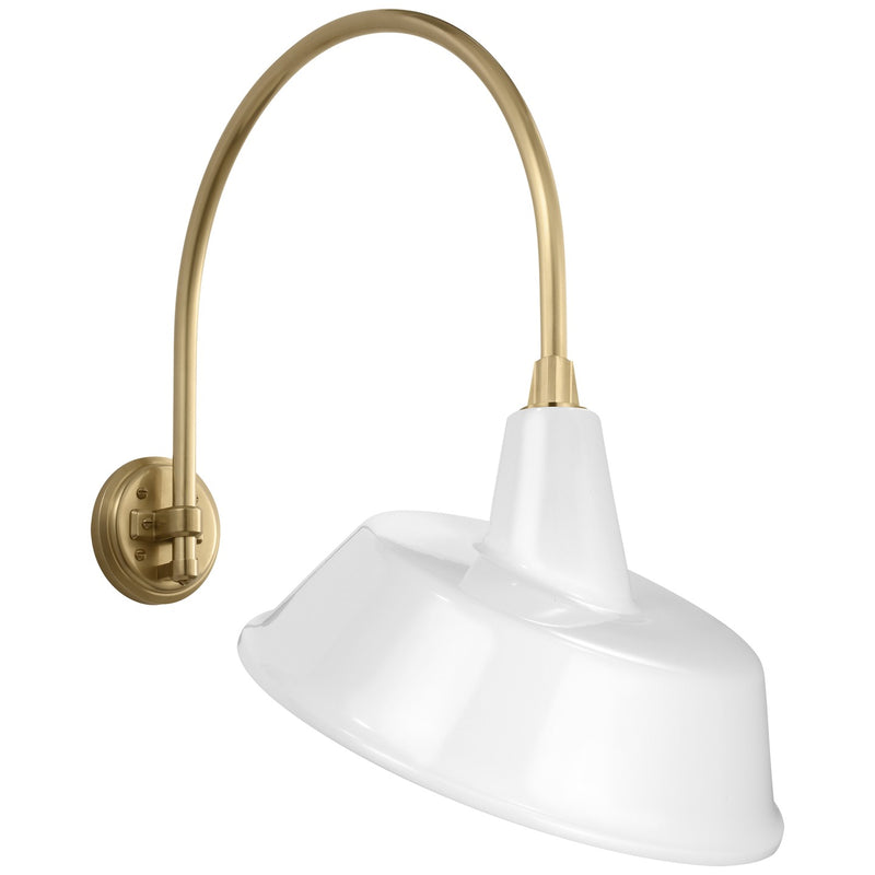 Visual Comfort Signature TOB 2815HAB/S4-WHT LED Barn Light, Hand-Rubbed Antique Brass