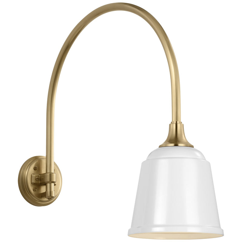 Visual Comfort Signature TOB 2815HAB/S5-WHT LED Barn Light, Hand-Rubbed Antique Brass