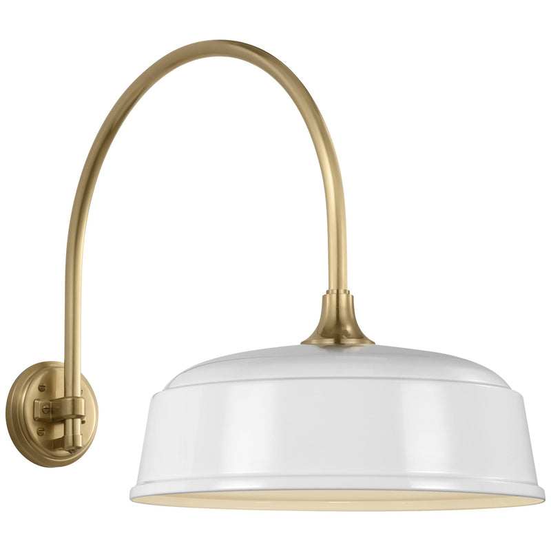 Visual Comfort Signature TOB 2815HAB/S7-WHT LED Barn Light, Hand-Rubbed Antique Brass