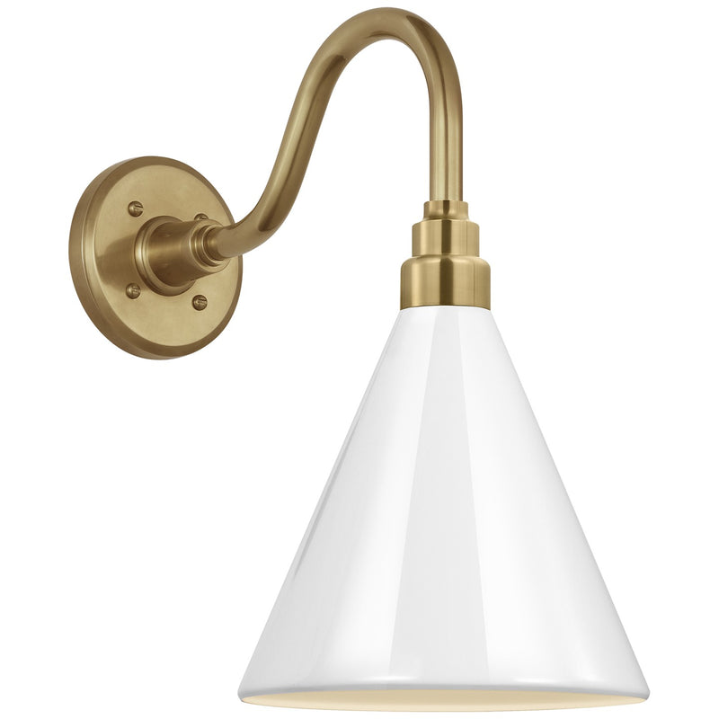 Visual Comfort Signature TOB 2816HAB/S10-WHT LED Barn Light, Hand-Rubbed Antique Brass