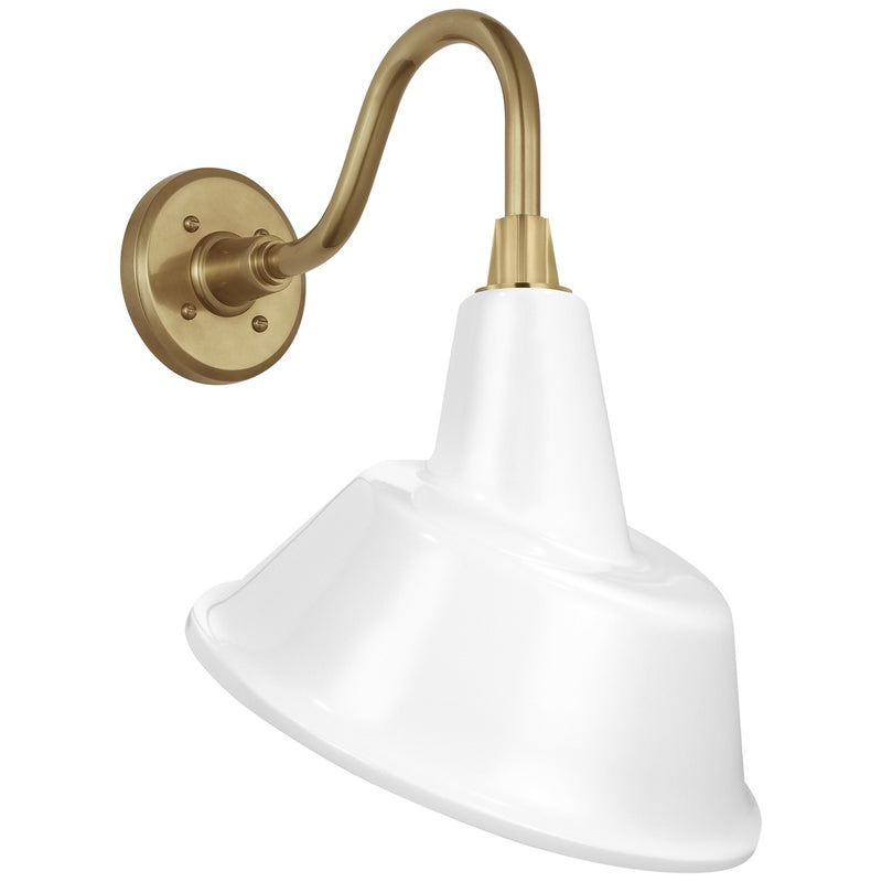 Visual Comfort Signature TOB 2816HAB/S3-WHT LED Barn Light, Hand-Rubbed Antique Brass