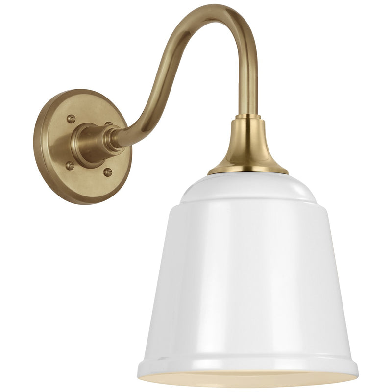 Visual Comfort Signature TOB 2816HAB/S5-WHT LED Barn Light, Hand-Rubbed Antique Brass