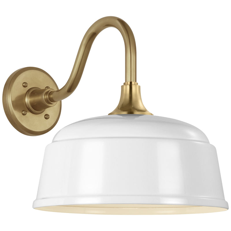 Visual Comfort Signature TOB 2816HAB/S6-WHT LED Barn Light, Hand-Rubbed Antique Brass