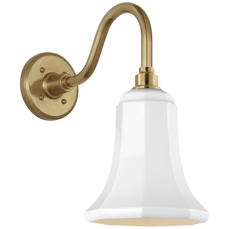 Visual Comfort Signature TOB 2816HAB/S8-WHT LED Barn Light, Hand-Rubbed Antique Brass