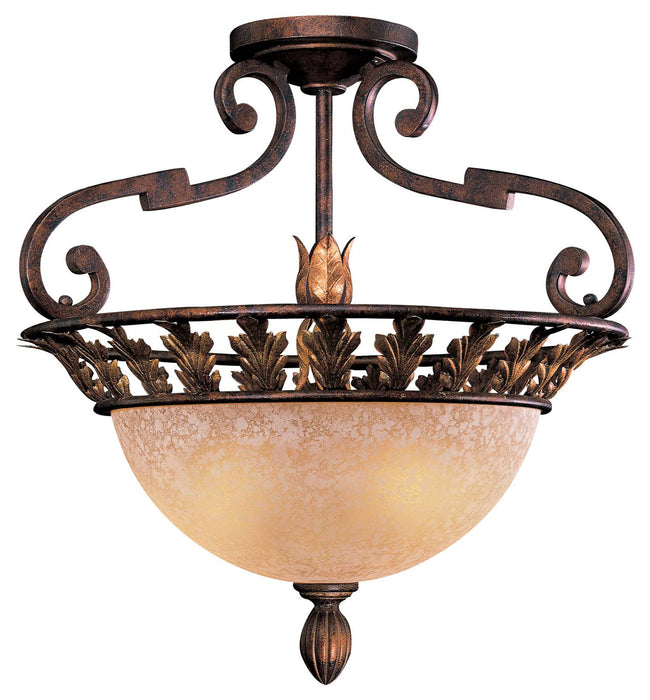 Metropolitan N6241-355 Three Light Semi Flush Mount, Golden Bronze