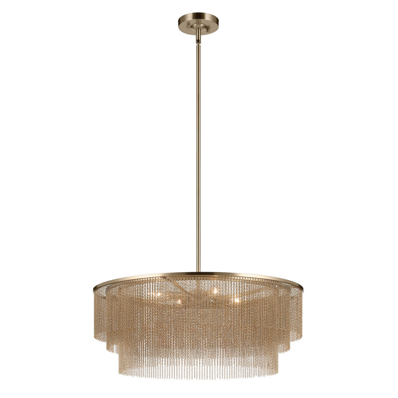 Kichler 52823CPZ Four Light Chandelier, Champagne Bronze
