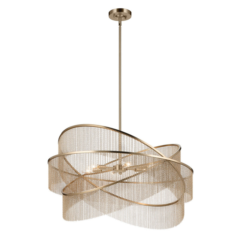 Kichler 52824CPZ Six Light Chandelier, Champagne Bronze