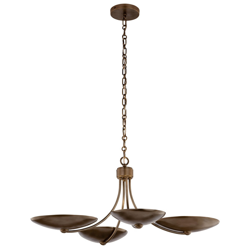 Kichler 52854LBRLBZ Four Light Chandelier/Semi Flush, Lacquered Brass