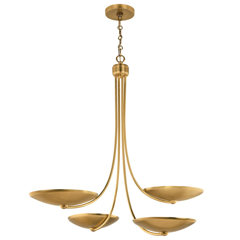 Kichler 52855LBR Four Light Chandelier, Lacquered Brass