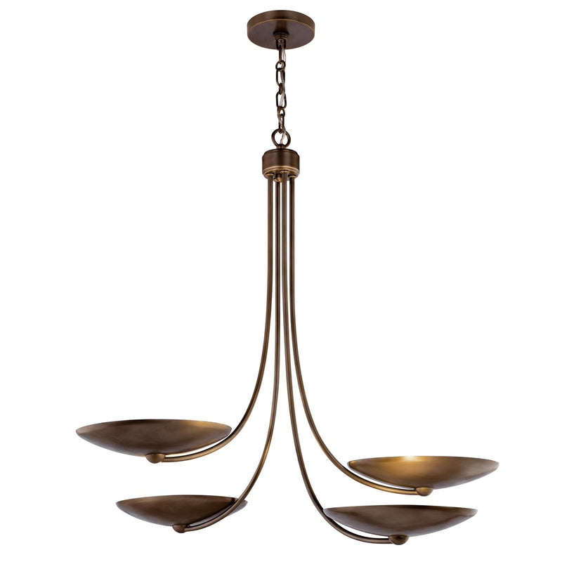 Kichler 52855LBRLBZ Four Light Chandelier, Lacquered Brass