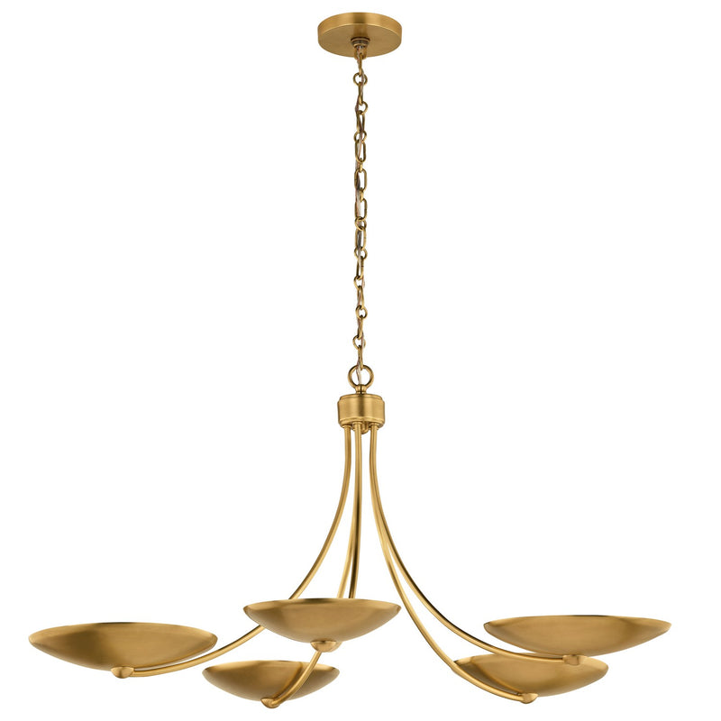 Kichler 52856LBR Five Light Chandelier, Lacquered Brass
