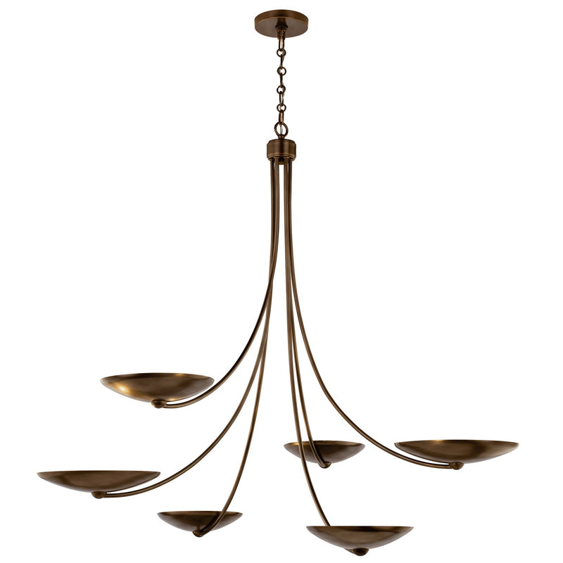 Kichler 52857LBRLBZ Six Light Chandelier, Lacquered Brass
