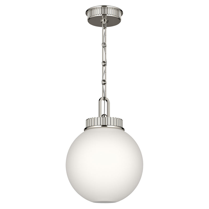 Kichler 52866PN One Light Pendant, Polished Nickel