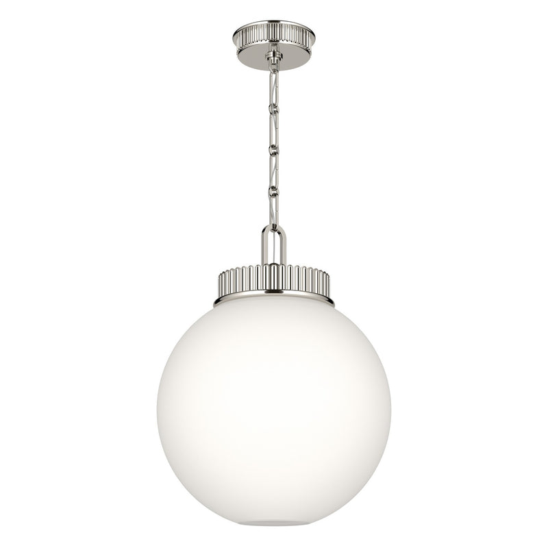 Kichler 52867PN One Light Pendant, Polished Nickel