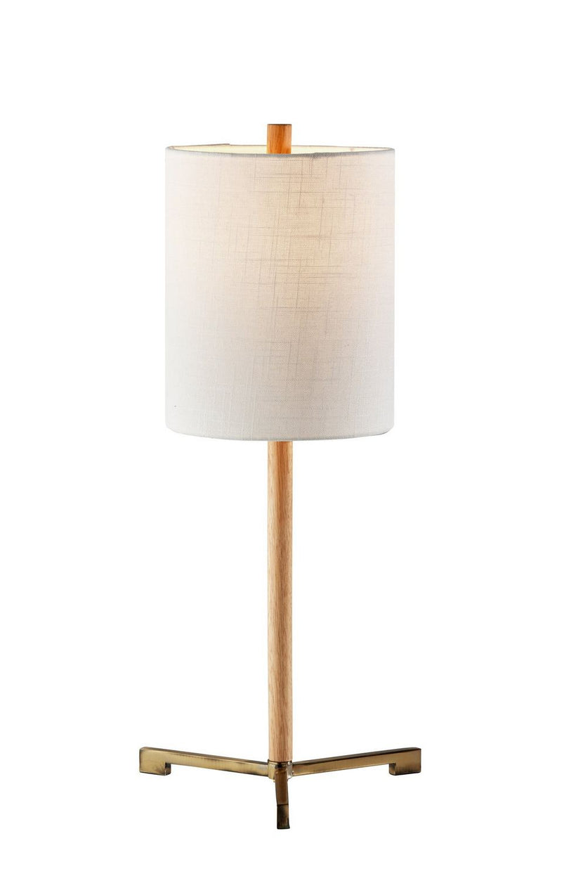 Adesso Home 1619-12 Table Lamp, Natural Wood & Antique Brass