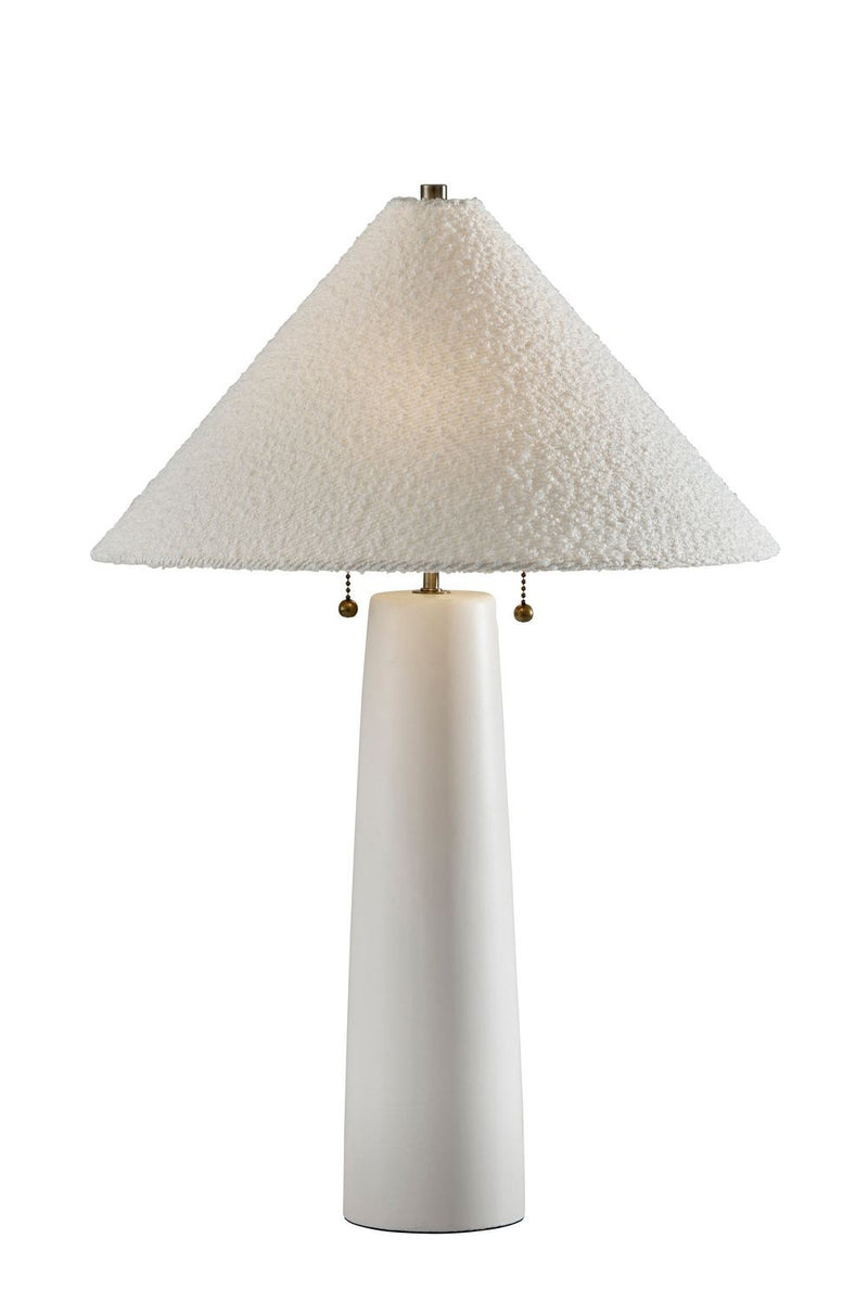 Adesso Home 3243-02 Two Light Table Lamp, White & Antique Brass