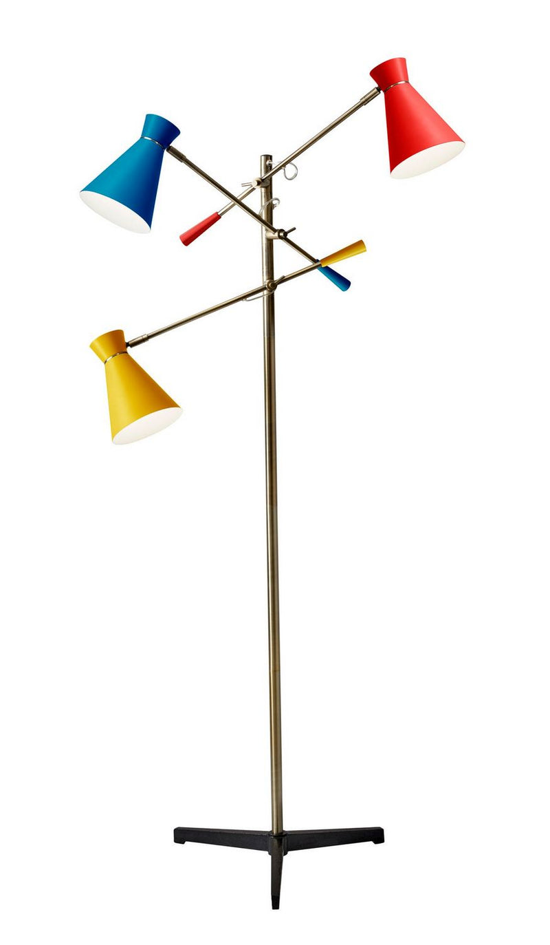 Adesso Home 3282-01 Three Light Floor Lamp, Antique Brass