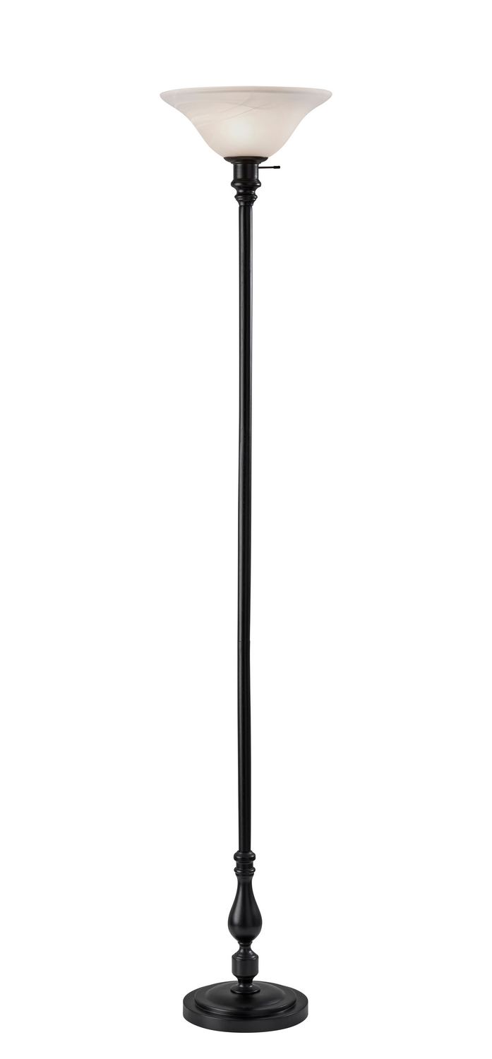 Adesso Home 3285-01 Torchiere, Black Wood