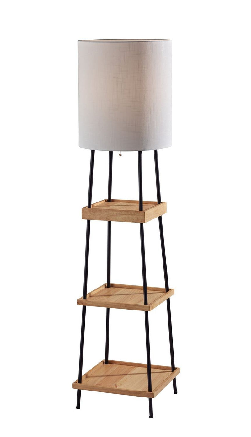 Adesso Home 3459-12 Floor Lamp, Black W/ Natural Wood
