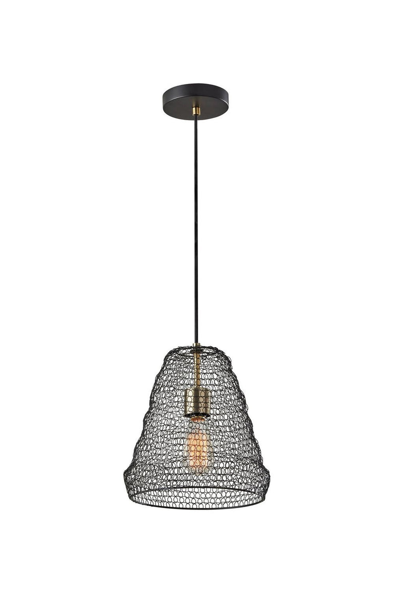 Adesso Home 3567-01 Pendant, Black W. Antique Brass