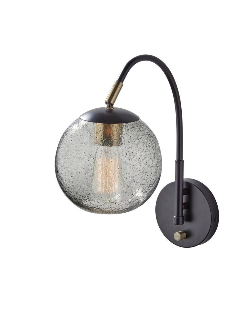 Adesso Home 3589-26 Wall Lamp, Dark Bronze W. Brass