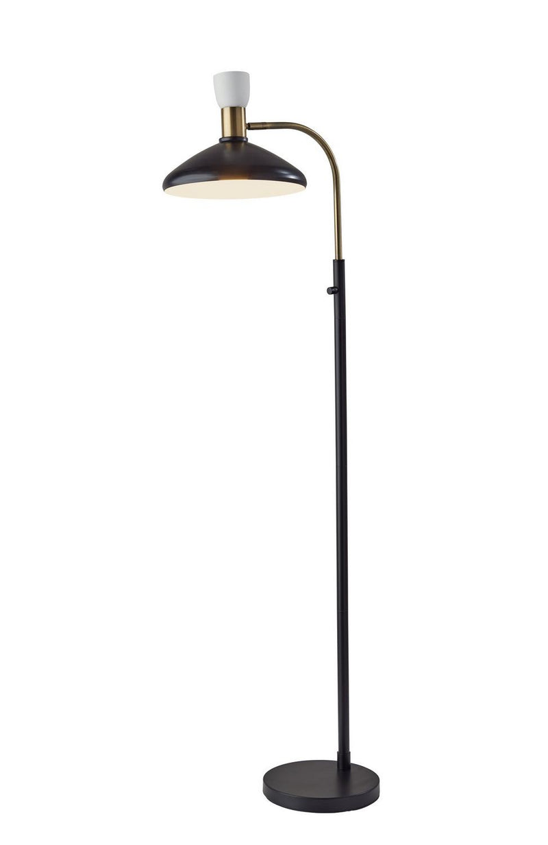 Adesso Home 3759-01 Floor Lamp, Black W/ Brass