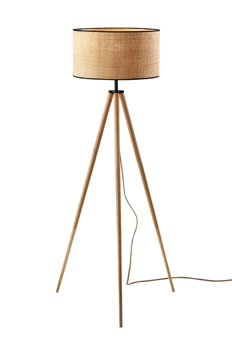 Adesso Home 3769-12 Floor Lamp, Natural Wood W. Black